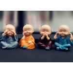 4PCS/Set Kung Fu Four Little Monks Car Styling Cute Doll Decoration Buddha Ornament 