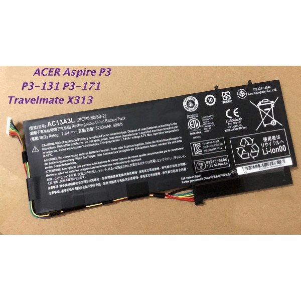 40Wh AC13A3L Replacement Battery for Acer Aspire P3-131 P3-171 X313-E X313-M