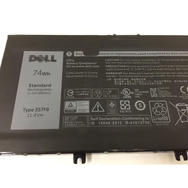 Type 357F9 71JF4 74Wh 11.4V Replacement Battery for Dell Inspiron 15 7559