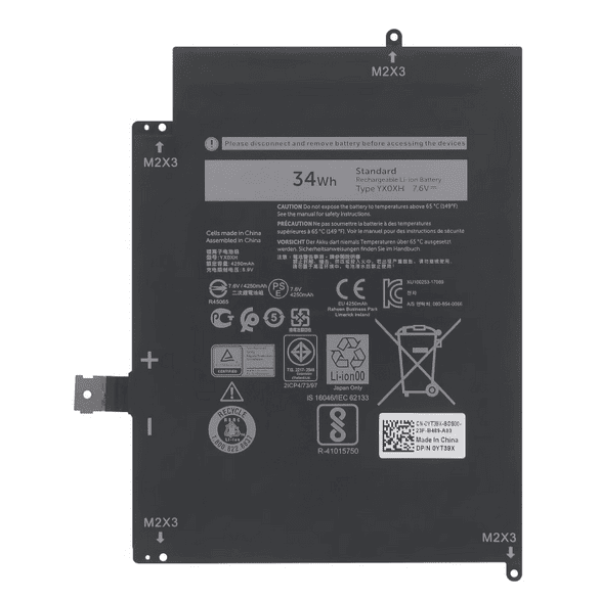 YX0XH AU 34Wh Battery for Dell Latitude 7285 YXOXH 0WYCVV