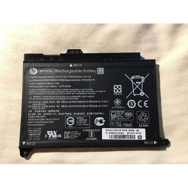 41Wh Replacement HP Pavilion PC 15 AU010WM BP02XL HSTNN-LB7H HSTNN-UB7B Battery