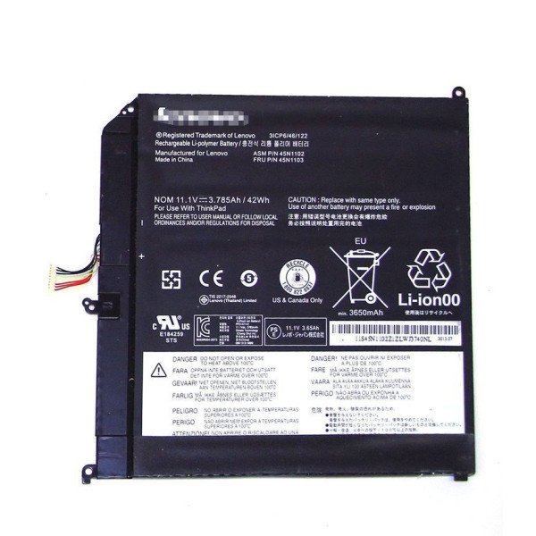 42Wh 45N1102 45N1103 Replacement Battery for Lenovo ThinkPad Helix